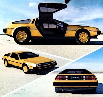 Позолоченный DeLorean, позолоченный делориан, золотой DeLorean, постер